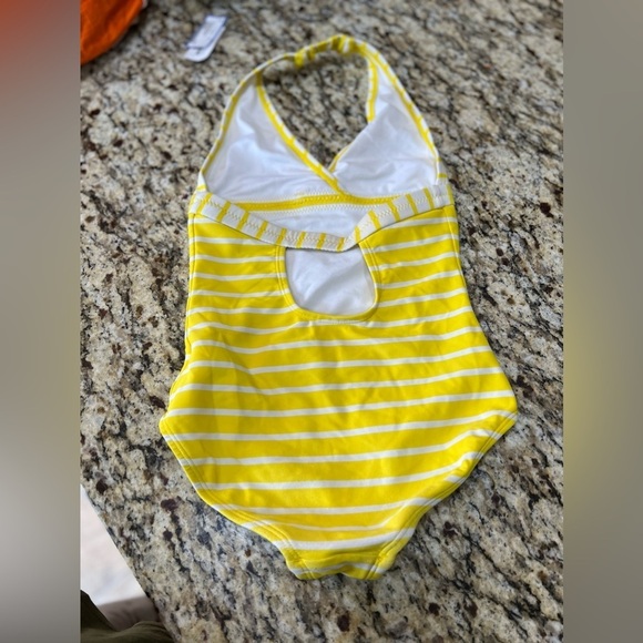 Hanna Andersson Striped Halter One Piece Bathing suit yellow 100 - size 4 - Picture 3 of 3